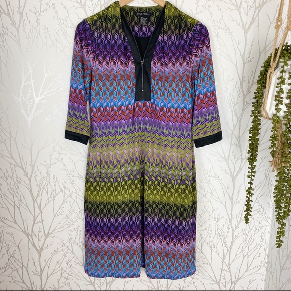 ETCETERA Bright Bold Geometric Print Shift Dress 2 - Picture 12 of 12